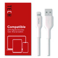 Lightning to USB-A Charging Cable, 6.6 ft, White, 2/Pack