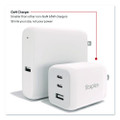 GaN USB-A/USB-C Wall Charger with Cable, 65 W, 3 Ports, White