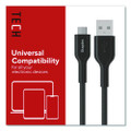 Micro USB to USB-A 2.0 Charging Cable, 6.5 ft, Black