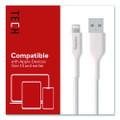 Lightning to USB-A Charging Cable, 3.3 ft, White, 2/Pack