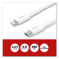 Lightning to USB-C Charging Cable, 6.6 ft, White