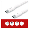 Lightning to USB-C 2.0 Charging Cable, 3.3 ft, White