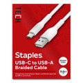 USB-C to USB-A 2.0 Charging Cable, 9.8 ft, White