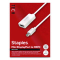 Mini DisplayPort to HDMI Audio/Video Adapter, 6", White