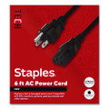 AC Power Cord, 6 ft, Black