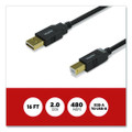 USB-A to USB-B 2.0 Cable, 16 ft, Black