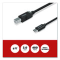 USB-C to USB-B 2.0 Cable, 6 ft, Black