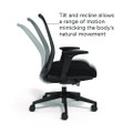 Essential Mesh Back Fabric Task Chair, Adjustable Lumbar Support, Supports Up to 275 lb, 18.31" to 22.17" Seat Height, Black