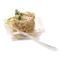 Petites Mini Utensils, Medium Duty, Petite Tasting Fork, Plastic, Clear, 500/Carton