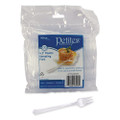 Petites Mini Utensils, Medium Duty, Petite Tasting Fork, Plastic, Clear, 500/Carton