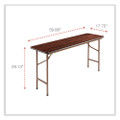 Wood Folding Table, Rectangular, 59.88w X 17.75d X 29.13h, Mahogany