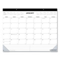 Desk Pad Calendar, 22 X 17, White/black Sheets, Black Binding, Clear Corners, 12-month (jan To Dec): 2022