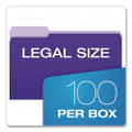 Interior File Folders, 1/3-cut Tabs: Assorted, Legal Size, Violet, 100/box