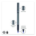 Deluxe Roller Ball Pen, Stick, Micro 0.5 Mm, Blue Ink, Metallic Gray Barrel, Dozen