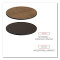 Reversible Laminate Table Top, Round, 35.38w X 35.38d, Espresso/walnut
