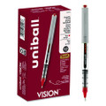Vision Roller Ball Pen, Stick, Fine 0.7 Mm, Red Ink, Gray/red Barrel, Dozen