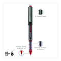 Vision Roller Ball Pen, Stick, Micro 0.5 Mm, Red Ink, Gray/red Barrel, Dozen