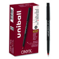 Onyx Roller Ball Pen, Stick, Fine 0.7 Mm, Red Ink, Black Matte Barrel, Dozen