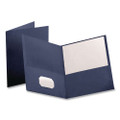 Linen Finish Twin Pocket Folders, 100-sheet Capacity, 11 X 8.5, Navy, 25/box