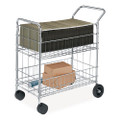 Wire Mail Cart, 21.5w X 37.5d X 39.25h, Chrome