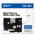 Tze Standard Adhesive Laminated Labeling Tape, 1.4" X 26.2 Ft, Black On White
