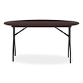 Round Wood Folding Table, 59 Dia X 29.13h, Mahogany