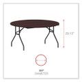 Round Wood Folding Table, 59 Dia X 29.13h, Mahogany