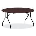 Round Wood Folding Table, 59 Dia X 29.13h, Mahogany