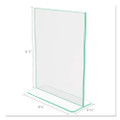 Superior Image Premium Green Edge Sign Holders, 8 1/2 X 11 Insert, Clear/green