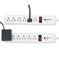 Surge Protector, 6 Outlets, 4 Ft Cord, 540 Joules, White, 2/pk