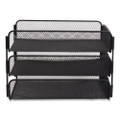 Onyx Desk Tray, 3 Sections, Letter Size Files, 9.25" X 11.75" X 8", Black