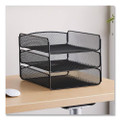 Onyx Desk Tray, 3 Sections, Letter Size Files, 9.25" X 11.75" X 8", Black