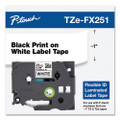 Tze Flexible Tape Cartridge For P-touch Labelers, 0.94" X 26.2 Ft, Black On White