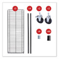 5-shelf Wire Shelving Kit With Casters And Shelf Liners, 48w X 18d X 72h, Black Anthracite