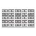 Yearly End Tab File Folder Labels, 19, 0.75 X 1.5, Gray, 500/roll