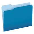 Colored File Folders, 1/3-cut Tabs: Assorted, Letter Size, Blue/light Blue, 100/box