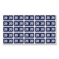 Yearly End Tab File Folder Labels, 20, 0.75 X 1.5, Dark Blue, 500/roll