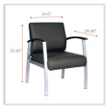 Alera Metalounge Series Mid-back Guest Chair, 24.6" X 26.96" X 33.46", Black Seat/back, Silver Base