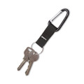 Carabiner Key Chains, Split Key Rings, Aluminum, Black, 10/pack - VISAVT75556