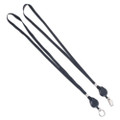 Lanyards With Retractable Id Reels, Metal Split Ring Fastener, 34" Long, Black, 12/pack