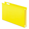 Extra Capacity Reinforced Hanging File Folders With Box Bottom, Legal Size, 1/5-cut Tab, Yellow, 25/box