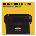 Slim Jim Receptacle With Venting Channels, Rectangular, Plastic, 23 Gal, Black