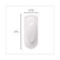 Spring Hook, 1 1/8w X 3/4d X 3h, White, 1 Hook/pack