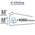 Heavy-duty View Binder With Durahinge And Locking One Touch Ezd Rings, 3 Rings, 5" Capacity, 11 X 8.5, Navy Blue