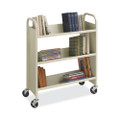 Steel Book Cart, Three-shelf, 36w X 14.5d X 43.5h, Sand