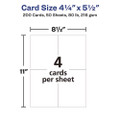 Postcards For Inkjet Printers, 4 1/4 X 5 1/2, Matte White, 4/sheet, 200/box