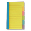 Divider Sticky Notes, 6-tab Sets, Note Ruled, 4" X 6", Assorted Colors, 60 Sheets/set, 3 Sets/box