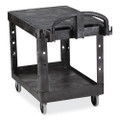 Flat Shelf Utility Cart, Two-shelf, 19.19w X 37.88d X 33.33h, Black