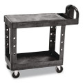 Flat Shelf Utility Cart, Two-shelf, 19.19w X 37.88d X 33.33h, Black
