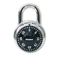 Combination Lock, Stainless Steel, 1 7/8" Wide, Black Dial, 2/pack